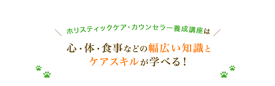 心・体・食事などの幅広い知識とケアスキルが学べる！