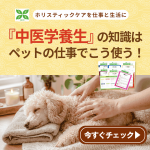 中医学養生の知識はペットの仕事でこう使う